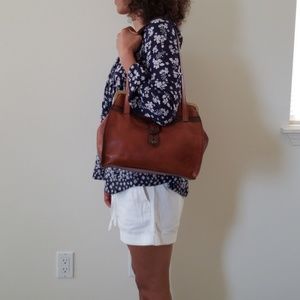 Patricia Nash Italian Leather Cognac handbag